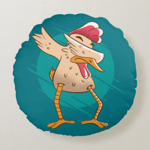 Coussins Ronds Danse de poulet drôle