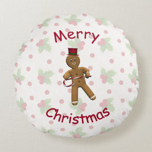 Coussins Ronds Danser Caricature Gingerbread Homme
