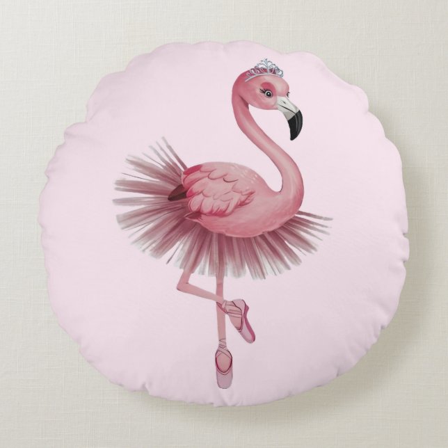 Coussins Ronds Danseur de ballet Flamant rose (Devant)