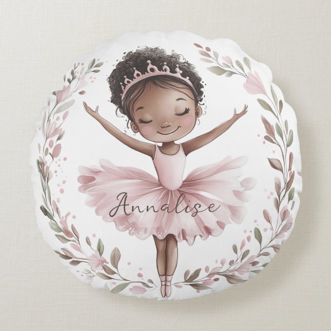 Coussins Ronds Danseur de ballon afro-américain (Devant)