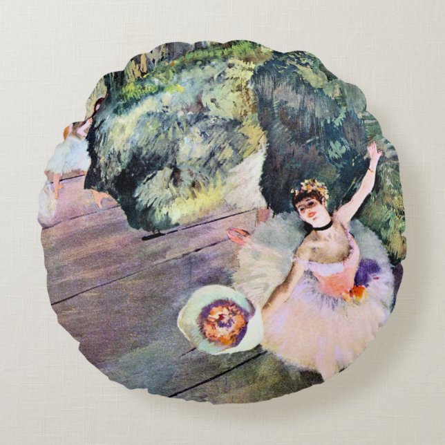 Coussins Ronds Danseuse avec un bouquet de fleurs par Edgar Degas (Devant)