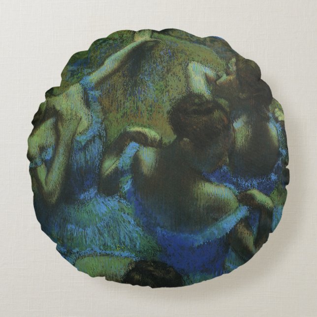 Coussins Ronds Danseuses bleues par Edgar Degas, Impressionnisme  (Devant)