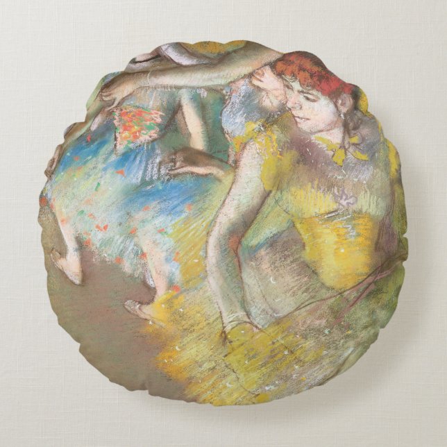 Coussins Ronds Danseuses de ballet sur la scène par Edgar Degas (Devant)