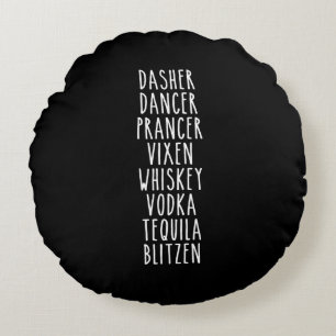 Coussins Ronds Dasher Dancer Prancer Vixen Whiskey Vodka