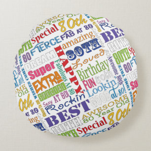 Coussins Ronds De fête d'anniversaire cadeaux uniques et