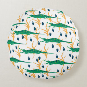 Coussins Ronds De mignons crocodiles sans couture motif. Animaux