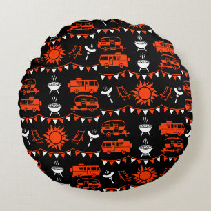 Coussins Ronds Décor camping Caravan