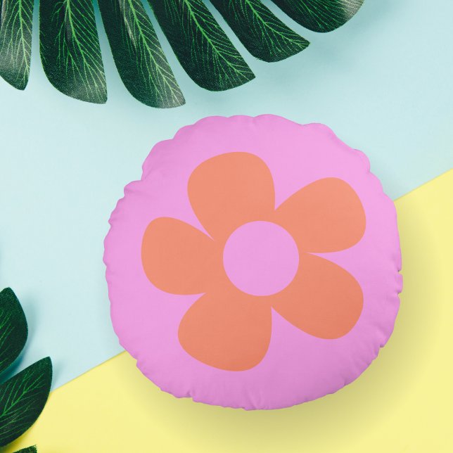 Coussins Ronds Décor de dorure rose chaud Y2k Preppy (Créateur téléchargé)