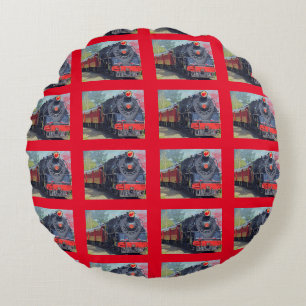 Coussins Ronds Décor de la chambre "Train Print" pour enfants