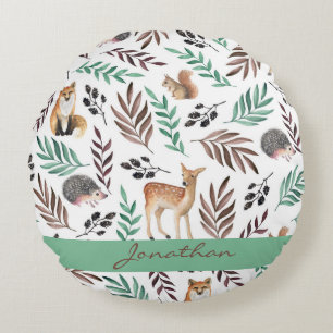 Coussins Ronds Décoration de chambre d'enfant avec des animaux mi
