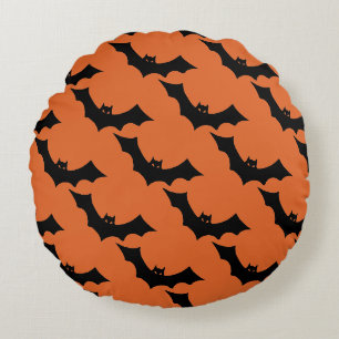 Coussins Ronds Décoration d'Halloween Chauve-Souris Effrayante