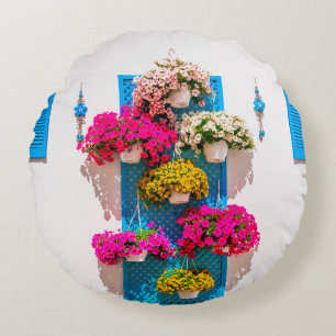 Coussins Ronds décoration florale murale de style ethnique. jardi