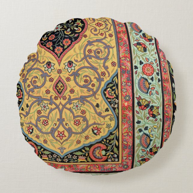 Coussins Ronds Décoration persane, plat XXV 'd'Orn polychrome (Devant)
