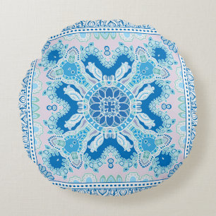 Coussins Ronds Decorative colorful ornament on white background,
