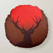 Deer Silhouette with Fiery Red Sunset