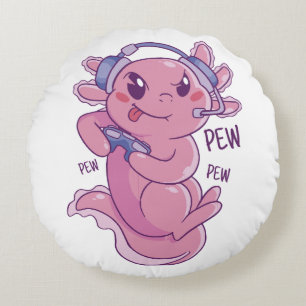 Coussins Ronds Défi de jeu Axolotl Blast