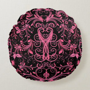 Coussins Ronds Défilement, Oreiller À Jeu Rose