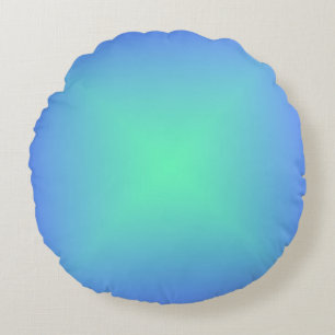 Coussins Ronds dégradé de diamant bleu à vert aquamarine