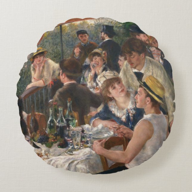 Coussins Ronds Déjeuner de la fête nautique - Auguste Renoir (Devant)