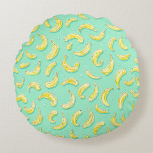 Coussins Ronds Délice de l'amant de fruits au motif banane mentho