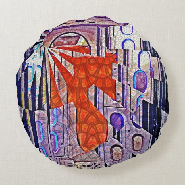 Coussins Ronds Demain's Way Aujourd'hui Retro Future Art (Dos)