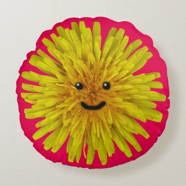 Coussins Ronds Demoiselle de honneur jaune de sourire de (Devant)