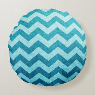 Coussins Ronds Denim Chevron by Shirley Taylor