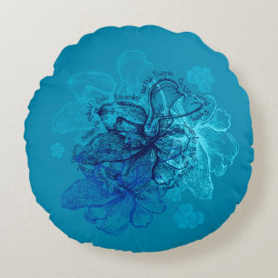 Coussins Ronds Dentelle de Wahin Orchidée hawaïenne réversible