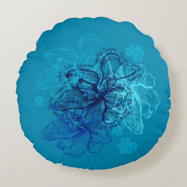 Coussins Ronds Dentelle de Wahin Orchidée hawaïenne réversible (Devant)