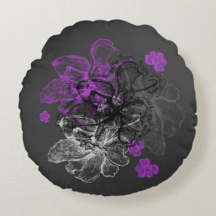 Coussins Ronds Dentelle Wahine Orchidée Hawaïenne Réversible