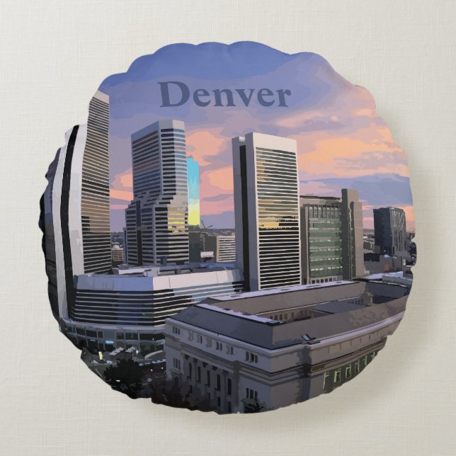 Coussins Ronds Denver Skyline (Devant)