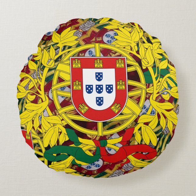Coussins Ronds Des designs portugais lancent l'oreiller (Devant)