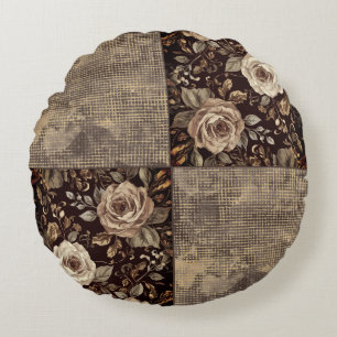 Coussins Ronds Des roses luxueuses, vintage et magnifiques sont e