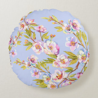 Coussins Ronds Des sources de pommiers à fleurs ou de cerisiers s