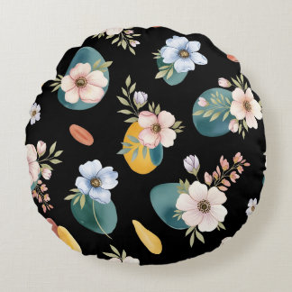 Coussins Ronds Design Abstrait Floral sans joint