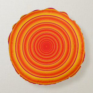 Coussins Ronds Design circulaire orange vif