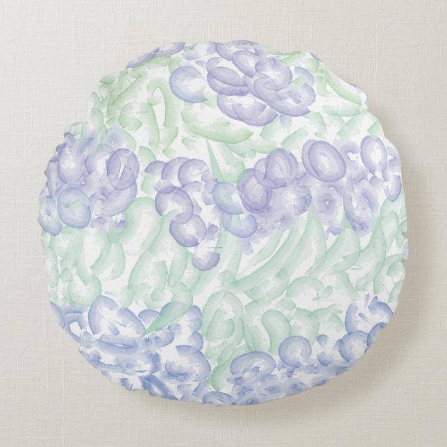 Coussins Ronds Design d'aquarelle Lilac (Devant)