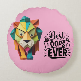 Coussins Ronds Design d'artisanat coloré de Lion Origami