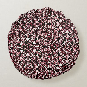 Coussins Ronds Design de coeurs rouge et noir Jeu d'oreiller