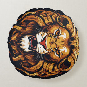 Coussins Ronds Design de dragon majestueux - Artwork puissant et 