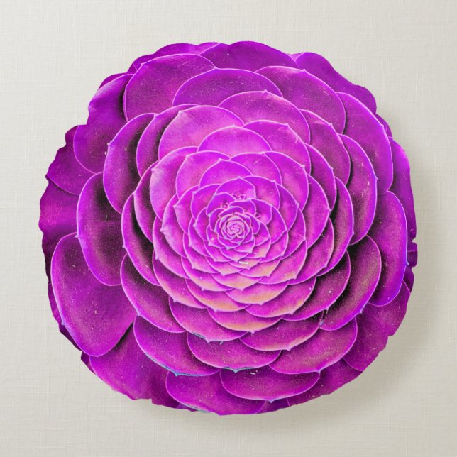 Coussins Ronds Design de fleur de cactus (Devant)
