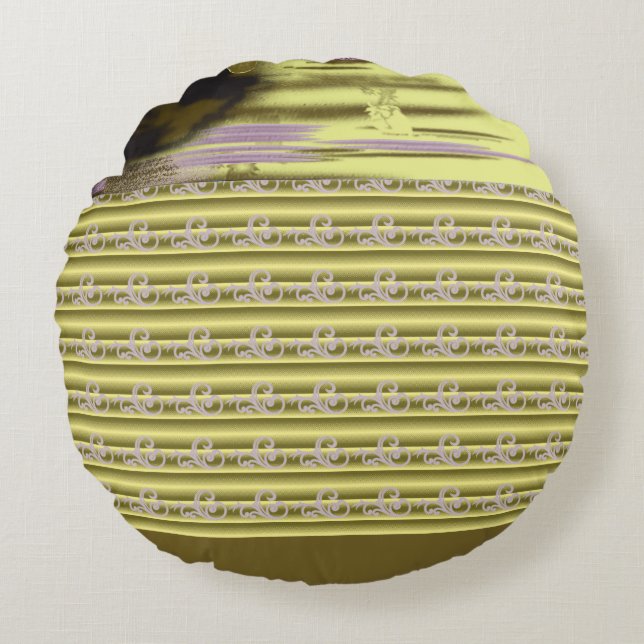 Coussins Ronds design d'un vase avec des fleurs dedans (Devant)
