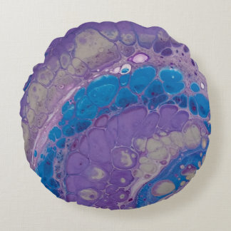 Coussins Ronds Design moderne violet bleu gris Abstrait