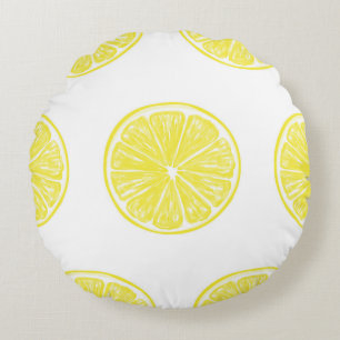 Coussins Ronds Design motif de tranches de citron