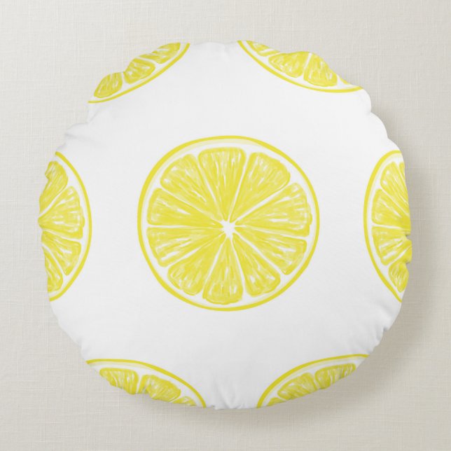 Coussins Ronds Design motif de tranches de citron (Devant)