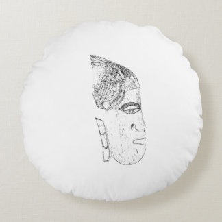 Coussins Ronds design tête femme africaine