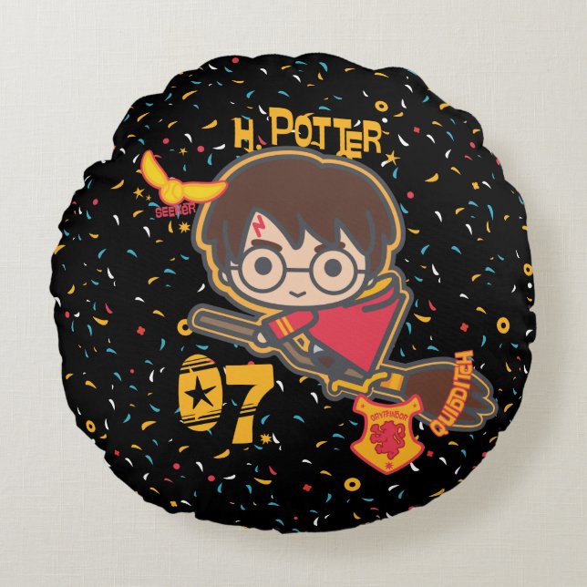 Coussins Ronds Dessin animé Harry Potter Quidditch Seeker (Devant)