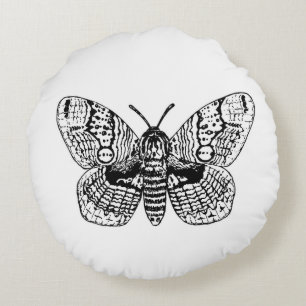 Coussins Ronds Dessin Brahmin moth