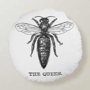 Coussins Ronds Dessin classique de l'illustration de Queen Bee