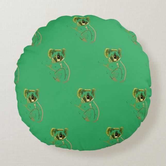 Coussins Ronds Dessin de l'ours de Koala (Devant)